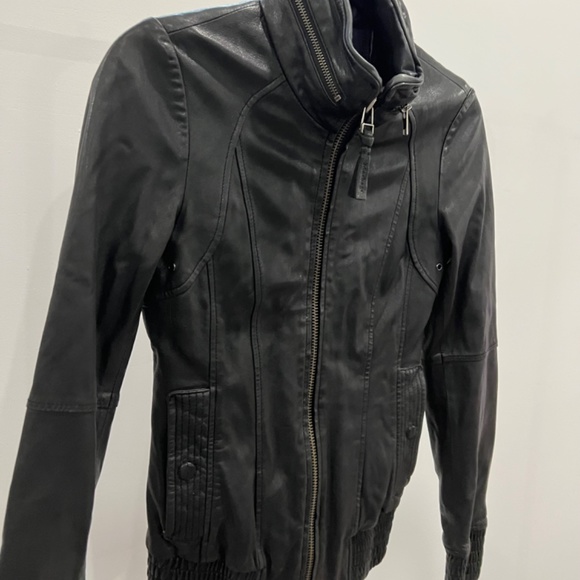 Mackage aritzia black leather jacket bomber - Picture 2 of 3